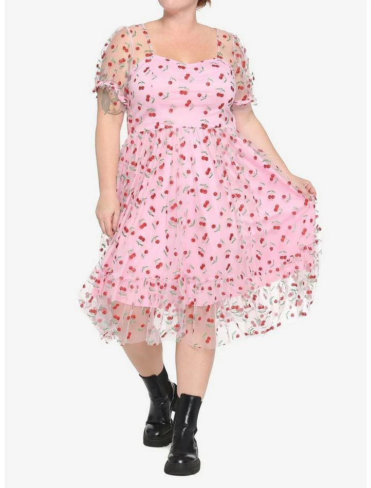 Best Sale โจ Cherry Glitter Mesh ๐ Dress Plus Size ๐ฏ 4 Best Sale โจ Cherry Glitter Mesh ๐ Dress Plus Size ๐ฏ - Image 2