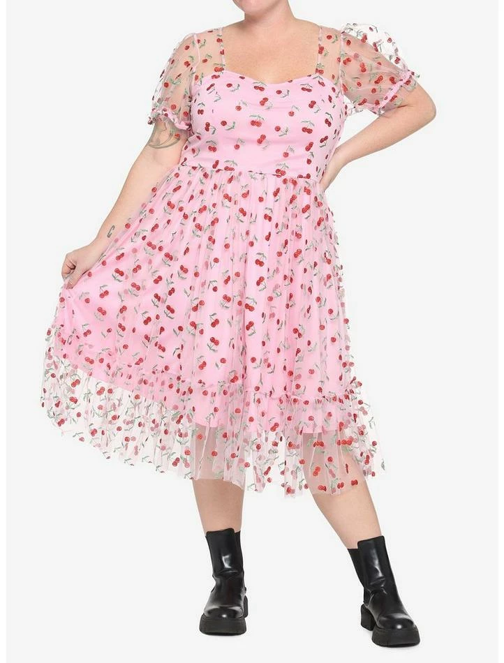 Best Sale โจ Cherry Glitter Mesh ๐ Dress Plus Size ๐ฏ 3 Best Sale โจ Cherry Glitter Mesh ๐ Dress Plus Size ๐ฏ