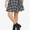 Hot Sale 🥰 Grey & Black Plaid Lace-Up Yoke 👗 Skirt 🌟 1 Hot Sale 🥰 Grey & Black Plaid Lace-Up Yoke 👗 Skirt 🌟 -HT Style Outlet Store 16409856 hi