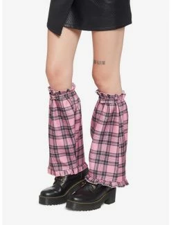 Hot Sale 🛒 Pink Plaid Leg Warmers 🥰
