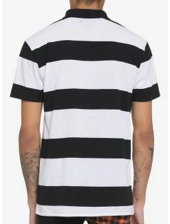 Hot Sale 🌟 Black & White Stripe Zipper Polo 👕 Shirt 💯 -HT Style Outlet Store 16568656 av2