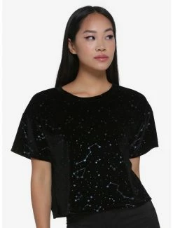 New 🔥 Star Constellation Velvet 👧 Girls Crop Top 🎁