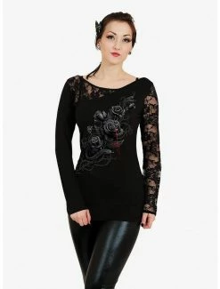 Deals ✨ Fatal Attraction Lace Detail Longsleeve Top 😀