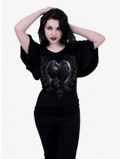 Best deal 👍 Raven Heart Batwing Sleeve Top 🔔