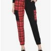 Best deal 🥰 Black & Red Plaid Split Cargo Jogger Pants ✔️