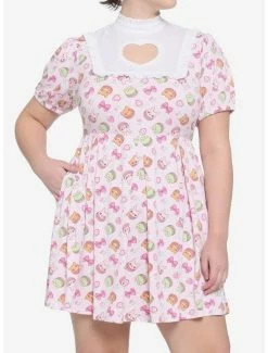 Best Pirce 🧨 Kawaii Macaron Pleated 👗 Dress Plus Size ✔️