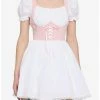 Deals 😉 White & Pink Corset 👗 Dress 🛒
