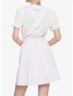 Brand new ❤️ Pink & White Plaid Heart 👗 Skirtall ✨ -HT Style Outlet Store 16635336 av2