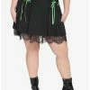 Wholesale 😀 Black & Green Lace-Up Pleated 👗 Skirt Plus Size ⭐ -HT Style Outlet Store 16635429 hi