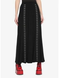 Wholesale ⭐ Black Hook-And-Eye Maxi 👗 Skirt ✨