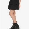 Best deal 🎁 Black Lace-Up Tiered 👗 Skirt 🔔 -HT Style Outlet Store 16635524 hi