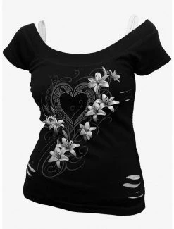 Cheapest 👏 Pure Of Heart 2 in 1 Distressed T-Shirt 😀 -HT Style Outlet Store 16697779 av1