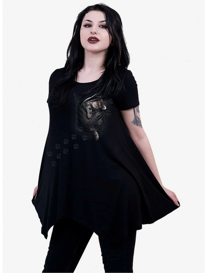 Budget ๐งจ Pocket Kitten Handkerchief Tunic Top โญ 3 Budget ๐งจ Pocket Kitten Handkerchief Tunic Top โญ