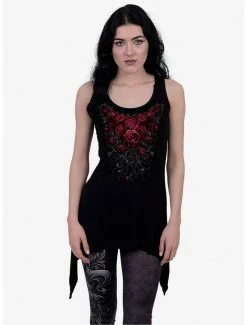 Buy 🔔 Blood Rose Handkerchief Sleeveless Tunic Top ❤️