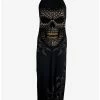 Promo 😀 Black Gold Skull Halter Maxi 👗 Dress ❤️ -HT Style Outlet Store 16698118 hi