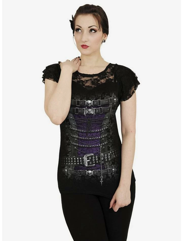 Deals ๐ Corset Detail Lace Layered Viscose Top ๐ 4 Deals ๐ Corset Detail Lace Layered Viscose Top ๐ - Image 2