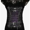 Deals 😍 Corset Detail Lace Layered Viscose Top 👍 -HT Style Outlet Store 16698218 hi