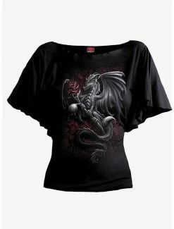 New ✨ Dragon Rose Batwing Sleeve Top 🛒 -HT Style Outlet Store 16698229 av1