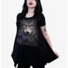 Top 10 🌟 Wolf Roses Handkerchief Tunic Top 🔥 -HT Style Outlet Store 16698279 hi