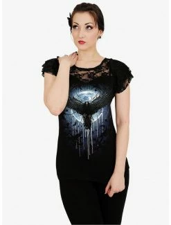 New ๐ Crow Moon Lace Layered Viscose Top ๐ฏ