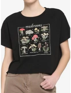 Cheap 👍 Wild Mushrooms 👧 Girls Boxy Crop T-Shirt 🌟