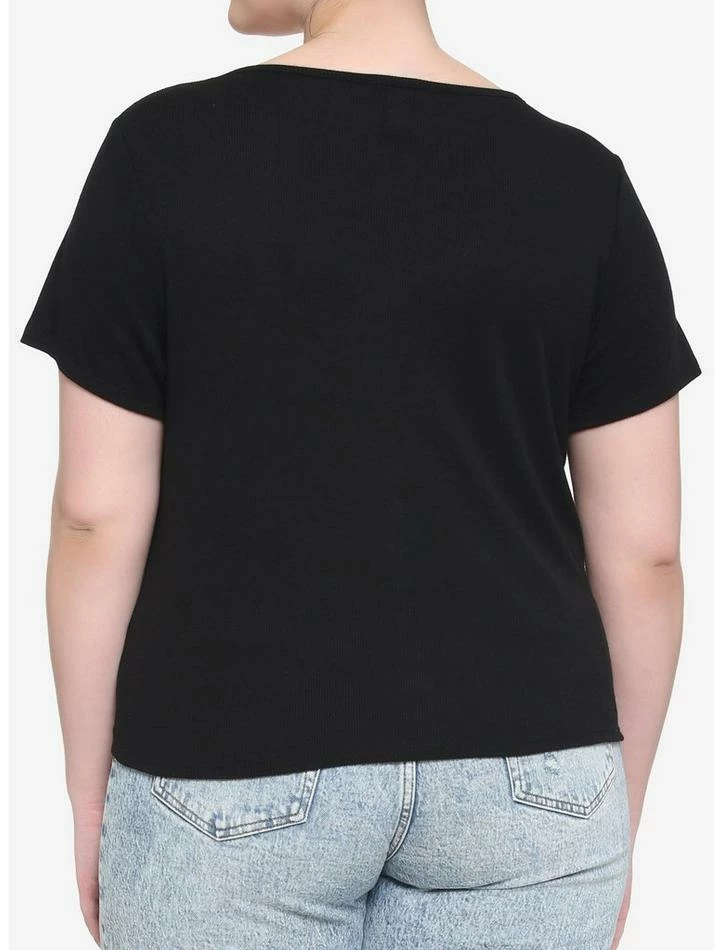 Brand new ๐ Black Hook-And-Eye ๐ง Girls Crop T-Shirt Plus Size ๐ 5 Brand new ๐ Black Hook-And-Eye ๐ง Girls Crop T-Shirt Plus Size ๐ - Image 3