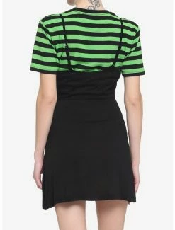 Best Pirce ❤️ Black & Green Stripe Twofer Skater 👗 Dress ⭐ -HT Style Outlet Store 16709137 av2