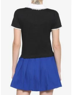 Coupon 😉 Mushroom Embroidered Collar 👧 Girls Polo Crop T-Shirt 🛒 -HT Style Outlet Store 16752264 av2