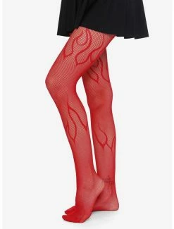 Brand new 🔥 Red Flames Fishnet Tights 👏