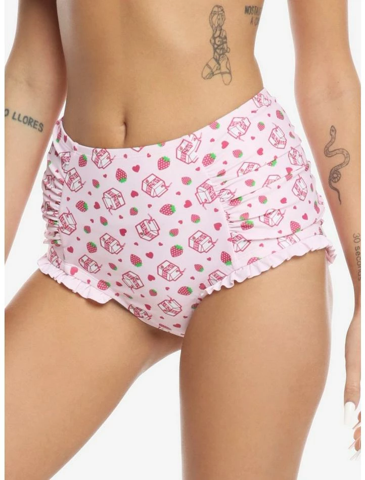 Hot Sale ๐ Strawberry Milk Ruffle High-Waisted Swim Bottoms ๐ 4 Hot Sale ๐ Strawberry Milk Ruffle High-Waisted Swim Bottoms ๐ - Image 2