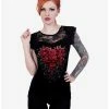 Brand new ❤️ Bleeding Heart Lace Layered T-Shirt ⭐ -HT Style Outlet Store 16828756 hi