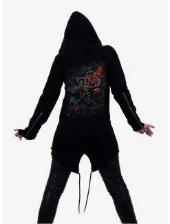 Coupon 🤩 Burnt Rose Fish Tail Zip Hoodie 🌟 -HT Style Outlet Store 16828781 av2