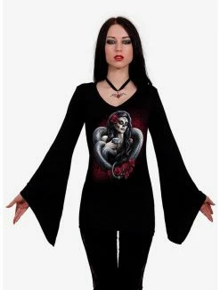 Best Pirce 🌟 Poison Heart Bell-Sleeve Top 🎁