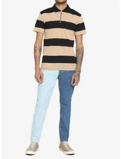 Flash Sale 🤩 Black & Tan Stripe O-Ring Zipper Polo 👚 Shirt 🎉 6 Flash Sale 🤩 Black & Tan Stripe O-Ring Zipper Polo 👚 Shirt 🎉 -HT Style Outlet Store 16899408 av1