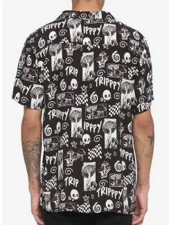 Budget ✔️ Trippy Mushroom Skull Woven Button-Up 💯 -HT Style Outlet Store 16904285 av2