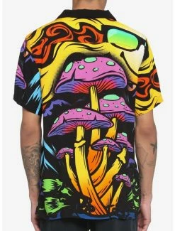 Coupon 🎁 Trippy Mushroom Woven Button-Up 😉 -HT Style Outlet Store 16905632 av2