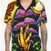 Coupon 🎁 Trippy Mushroom Woven Button-Up 😉 -HT Style Outlet Store 16905632 hi