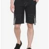 Top 10 ⭐ Black & White Checkered Suspender Cargo Shorts 🔔 -HT Style Outlet Store 16905739 hi
