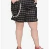 Budget ❤️ Pink & Black Grid Shorts Plus Size ⭐ -HT Style Outlet Store 16908885 hi