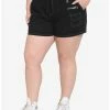 Coupon 🎉 Black & White Contrast Stitch Jogger Shorts Plus Size 😀