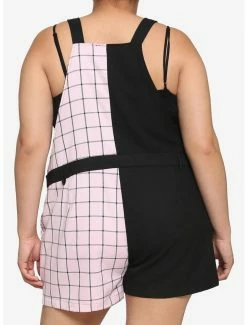 Wholesale ⭐ Black & Pink Grid Split Shortalls Plus Size 🛒 -HT Style Outlet Store 16909018 av2