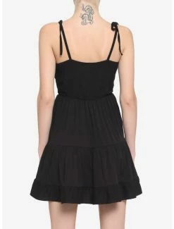 Top 10 🌟 Black Heart Button Tie-Strap Tiered 👗 Dress 🛒 -HT Style Outlet Store 16916229 av2