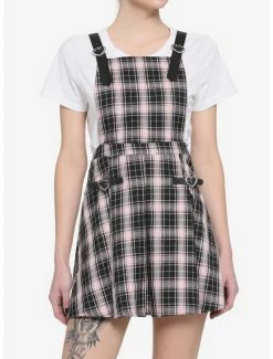 Best Pirce 💯 Pink & Black Plaid Pleated 👗 Skirtall 😍