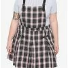 Cheap ✨ Pink & Black Plaid Pleated 👗 Skirtall Plus Size 👍 -HT Style Outlet Store 16916268 hi