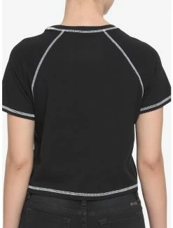 Best deal 🎉 Black & White Damaged Teddy Bear 👧 Girls Crop T-Shirt 🧨 -HT Style Outlet Store 16916348 av2