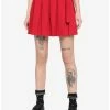 Cheapest 👏 Red Heart Grommet Belt Pleated 👗 Skirt ⌛ -HT Style Outlet Store 16916513 hi