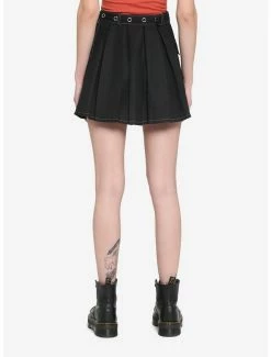 Top 10 🤩 Black Grommet Belt Pleated 👗 Skirt 💯 -HT Style Outlet Store 16916543 av2
