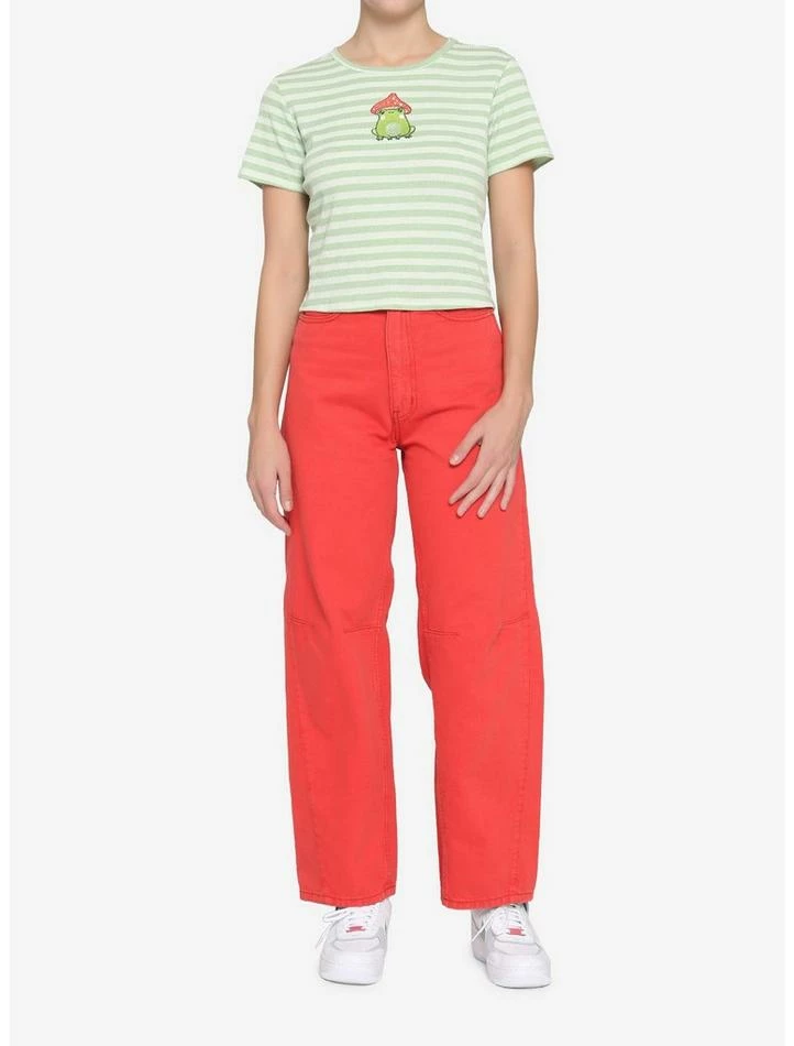 Wholesale 👏 Frog Mushroom Stripe 👧 Girls Crop Baby T-Shirt 🎁 4 Wholesale 👏 Frog Mushroom Stripe 👧 Girls Crop Baby T-Shirt 🎁 - Image 2