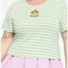 Promo ✔️ Frog Mushroom Stripe 👧 Girls Crop Baby T-Shirt Plus Size 😀 -HT Style Outlet Store 16965148 hi