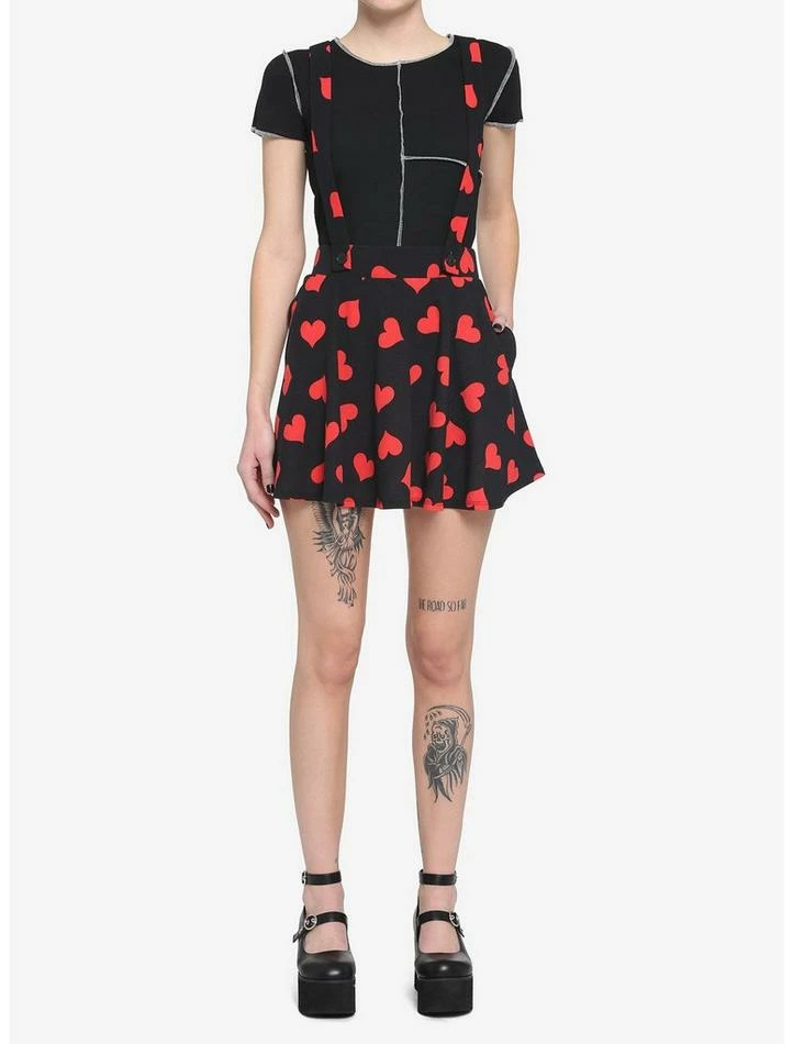 Outlet โจ Red Hearts Black Suspender ๐ Skirt ๐งจ 4 Outlet โจ Red Hearts Black Suspender ๐ Skirt ๐งจ - Image 2